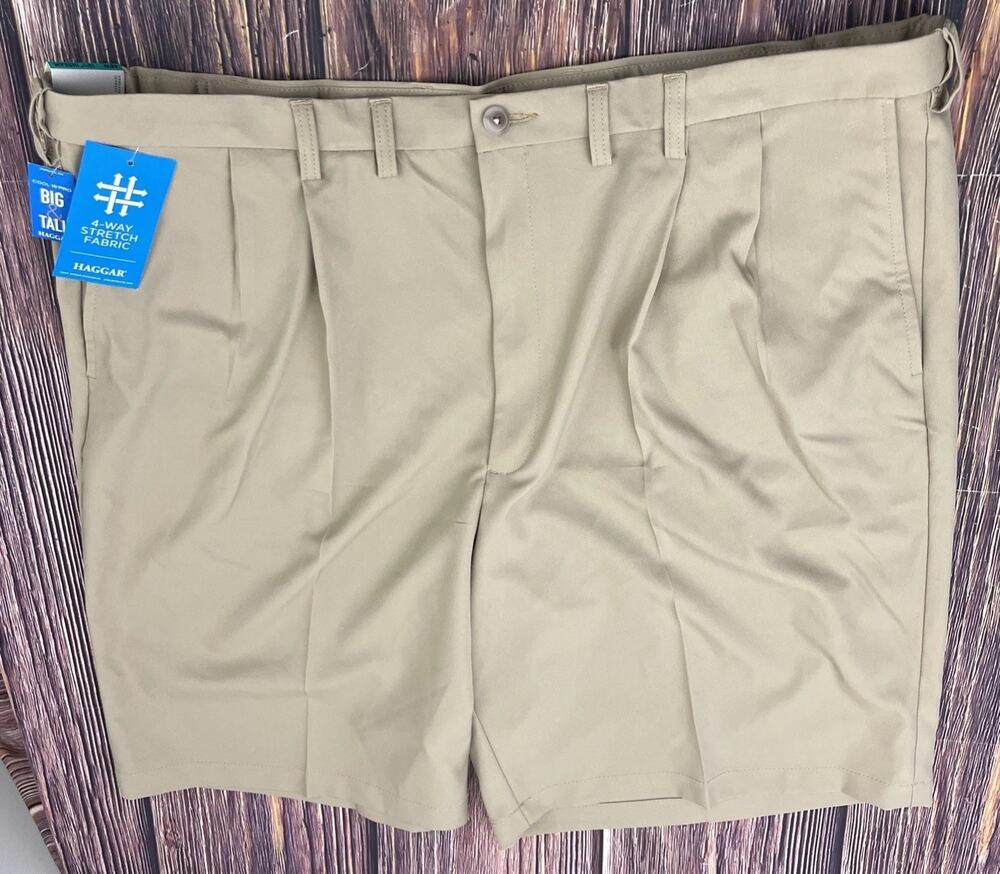 NWT HAGGAR Cool 18 Pro Golf Shorts 4 Way Stretch Expand Waist Quick Dry Mens 46